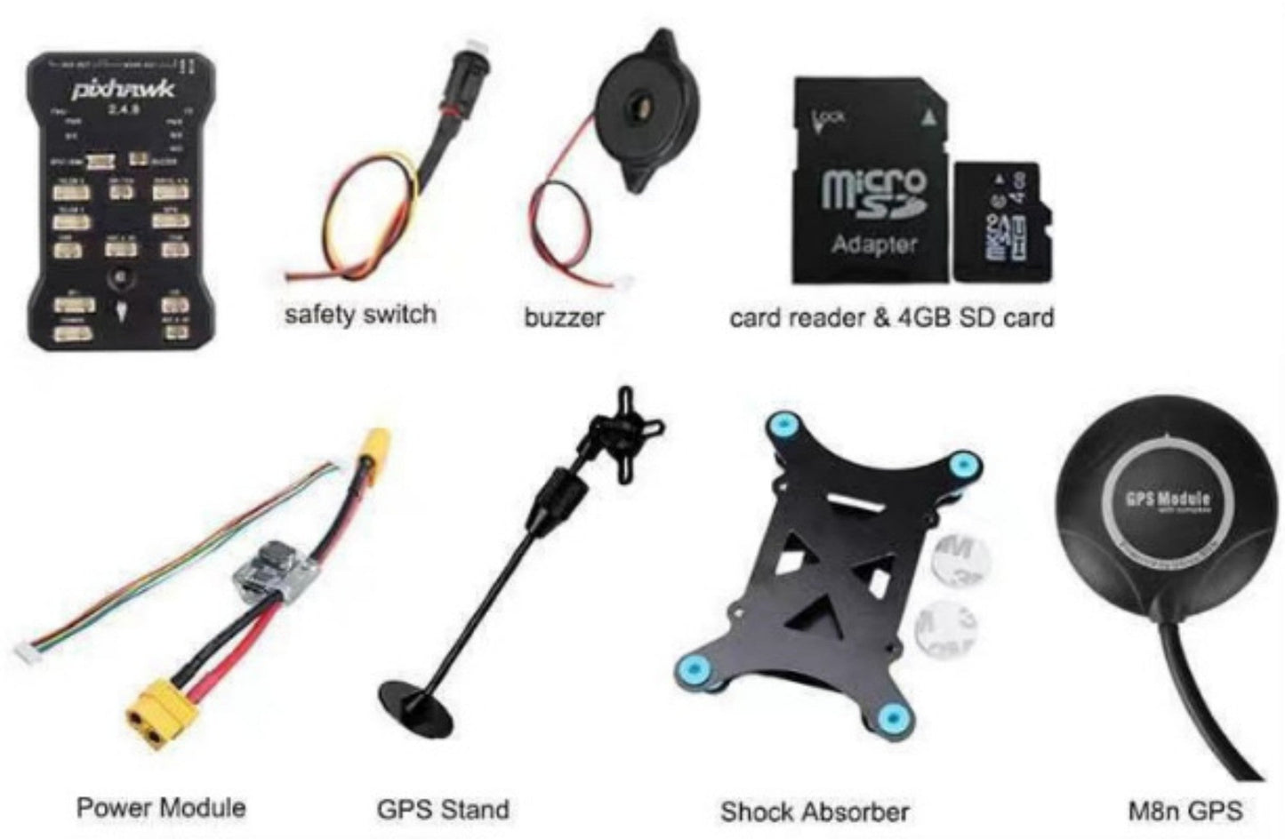 Soporte amortiguador de control de vuelo Pixhawk 2.4.8 Módulo de alimentación GPS M8N