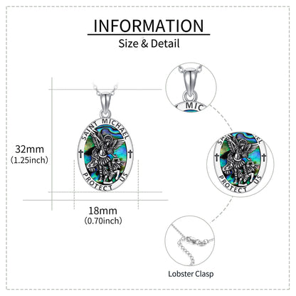 Joyas de plata esterlina, medalla de moneda de San Miguel, colgante, joyas de iones para hombres