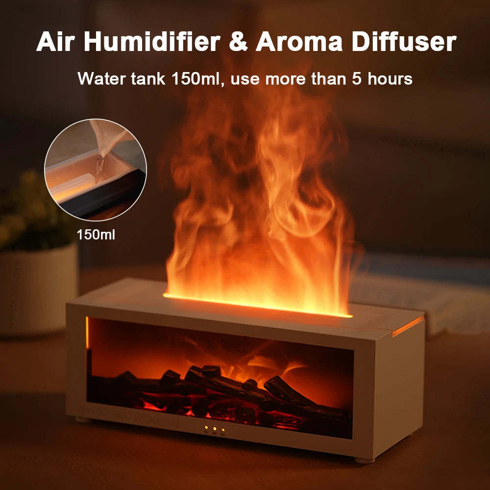 3D Flame Aromatherapy Diffuser Set – 7-Color LED, Remote & 12 Essential Oils