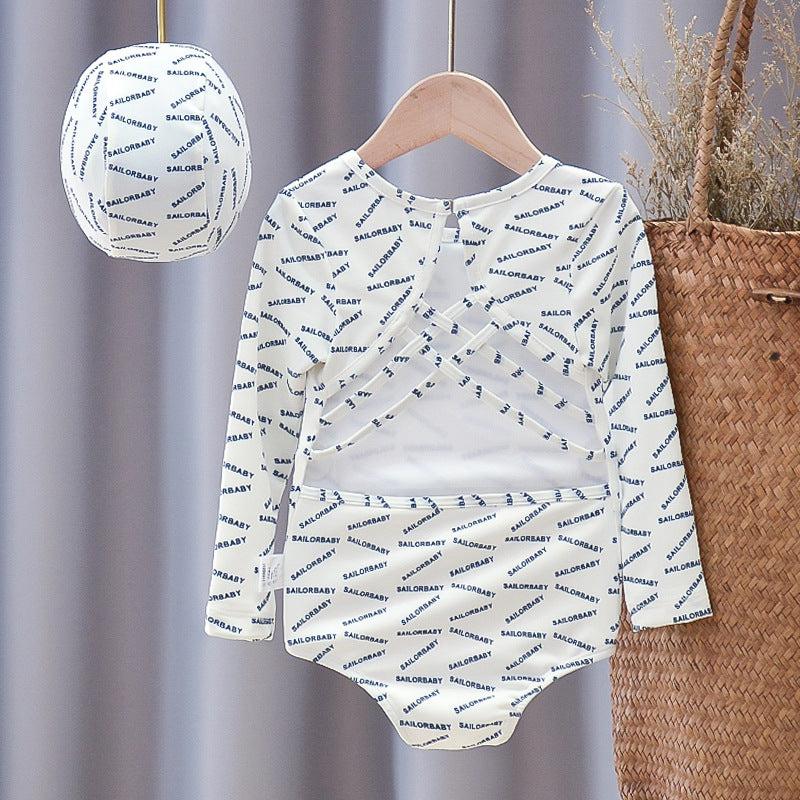 Maillot de bain enfant fille Manches longues Bébé Fille Maillot de bain une pièce Été