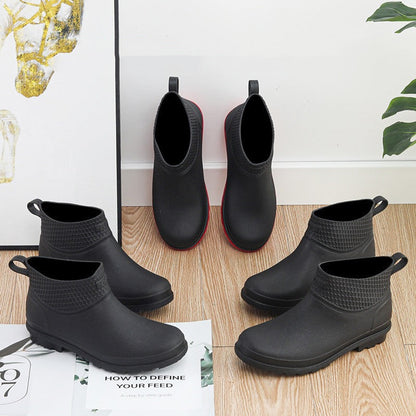 Bottes de pluie à semelle en acier, anti-écrasement et anti-perforation, type bottes en caoutchouc, chaussures aquatiques
