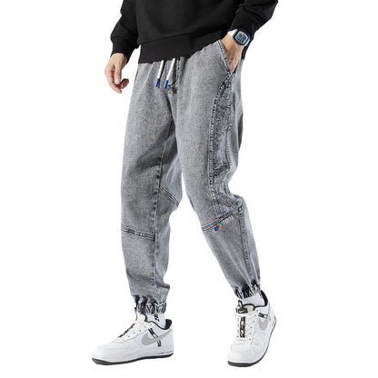 Vaqueros para hombre estilo japonés, ropa de trabajo, tallas grandes, tipo bombacho