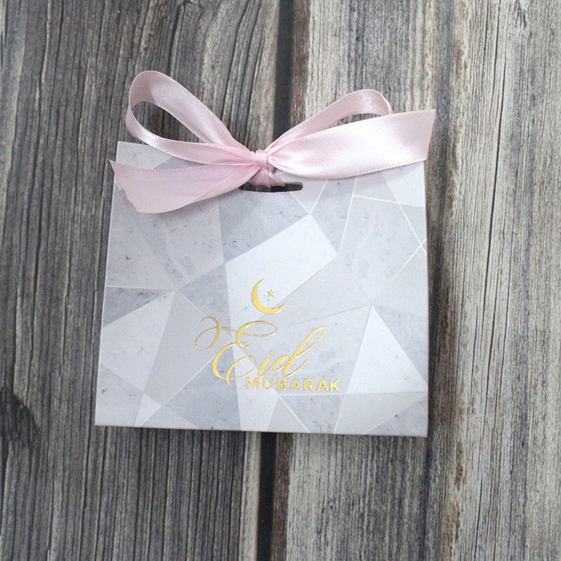 Suministros de decoración de bolsas de regalo de Eid de caja de azúcar jaspeada