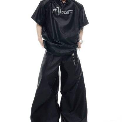 Niche Streamer Texture Deconstruction Split Stitching Short Sleeve