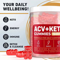 ACV Ketone 1500mg Soft Candy Gummies 60 Count