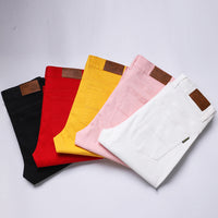 Jean décontracté taille mi-haute stretch slim tout-assorti