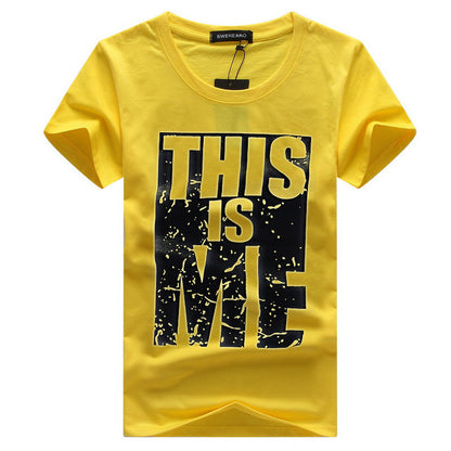 Men's  Plus Size Youth Half-Sleeved T-Shirt