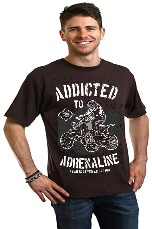 T-shirt graphique à manches courtes pour homme en viscose de bambou et coton biologique "Accro à l'adrénaline"