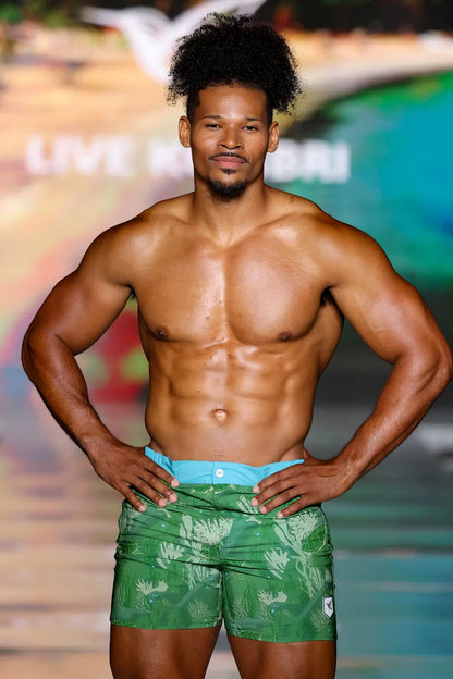 Men's La Tortuga Turtle Print Swim Shorts — Recycled Performance