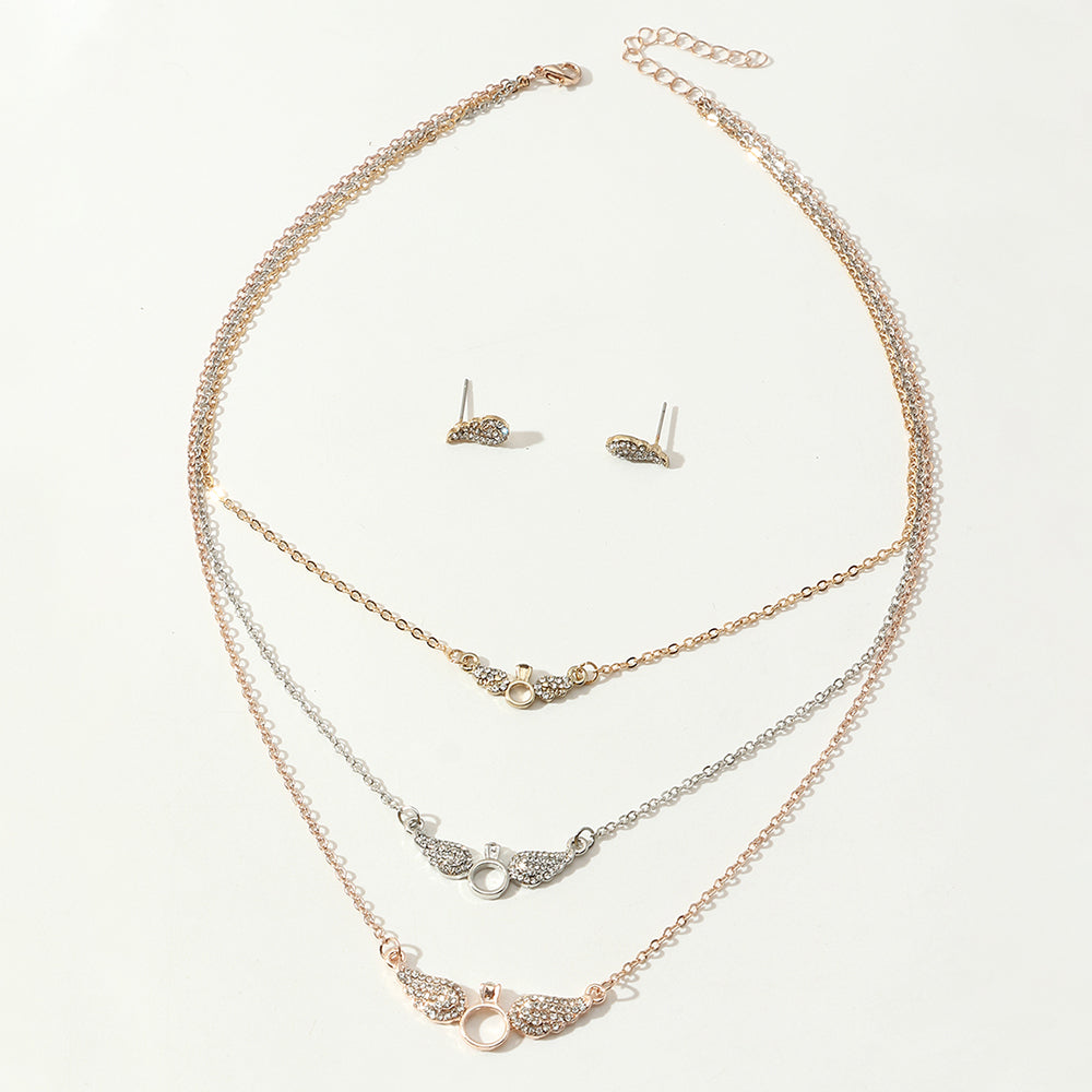 Juego de joyas estilo viento frío, personalidad sencilla, combinable