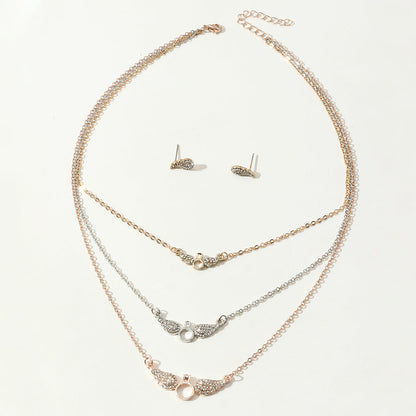 Juego de joyas estilo viento frío, personalidad sencilla, combinable