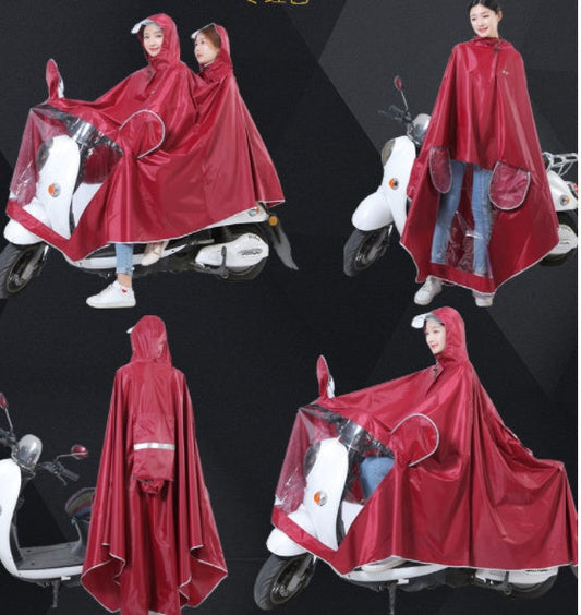 Nuevo Impermeable Eléctrico Bicicleta Motocicleta Capa Poncho de Lluvia Salpicaduras de Agua Doble