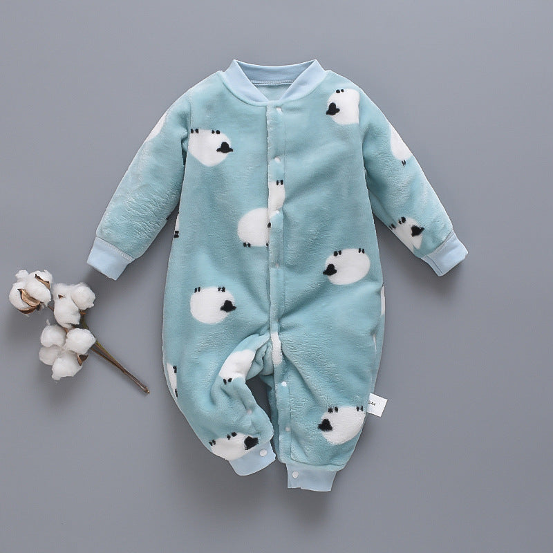 Combinaison une pièce chaude en flanelle polaire automne et hiver