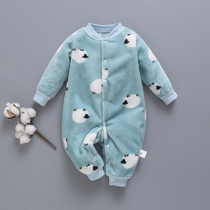 Combinaison une pièce chaude en flanelle polaire automne et hiver