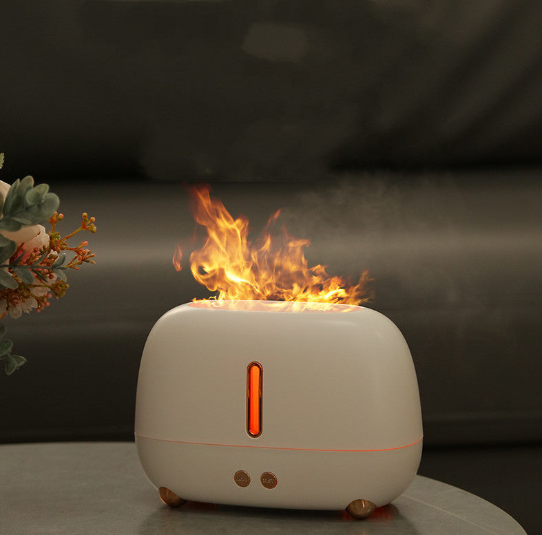 Flame Aroma Diffuser & Humidifier – LED Flame Effect, 3 Colors