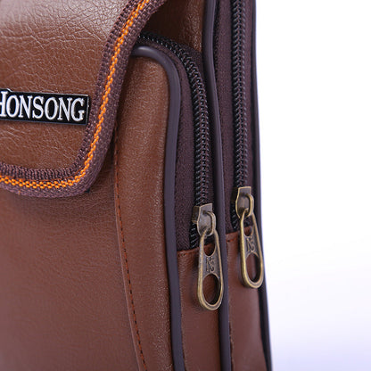 Men's Fashion Double Zipper Through The Belt Coin Purse
