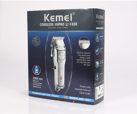 Kemei Rechargeable Electric Hair Clipper for Men – Professional Cordless Trimmer for Home & Salon Use