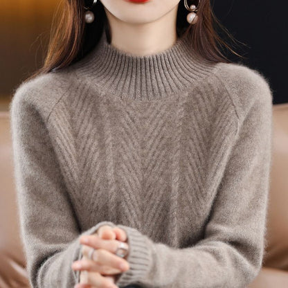 Half Turtleneck Thick Loose Pullover Sweater