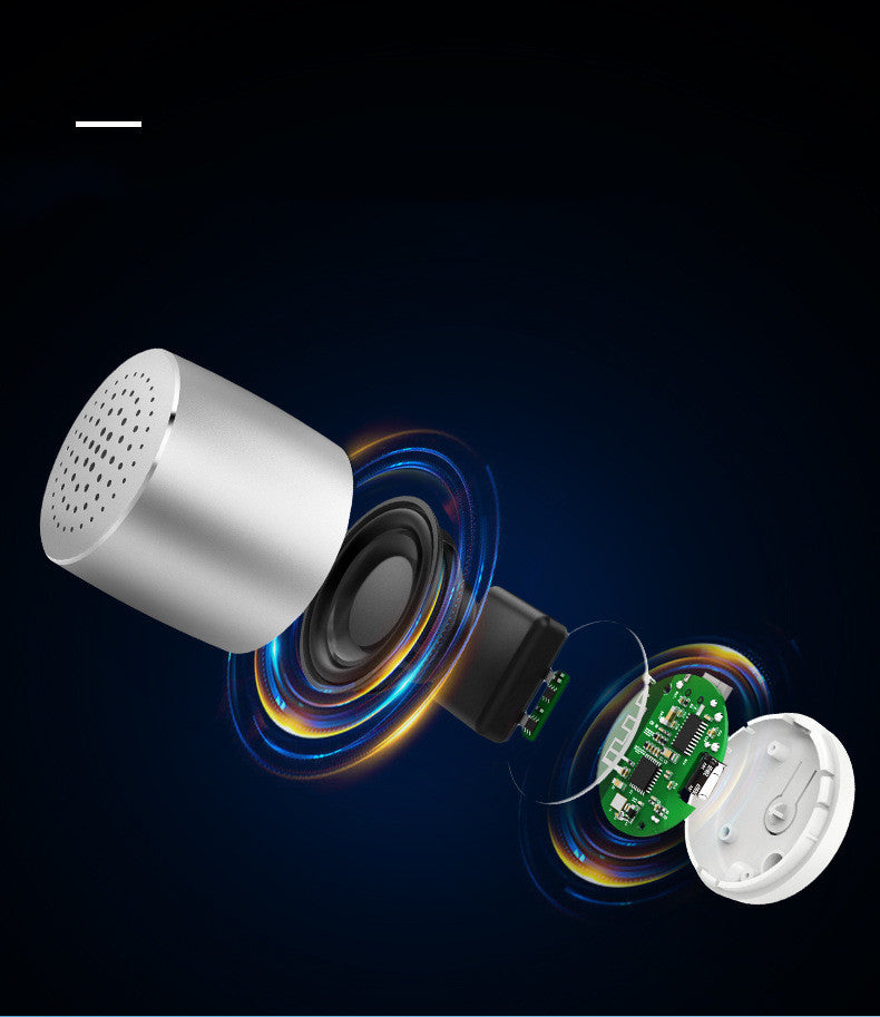 Haut-parleur Bluetooth compact en acier, basses puissantes, mini pour téléphone portable