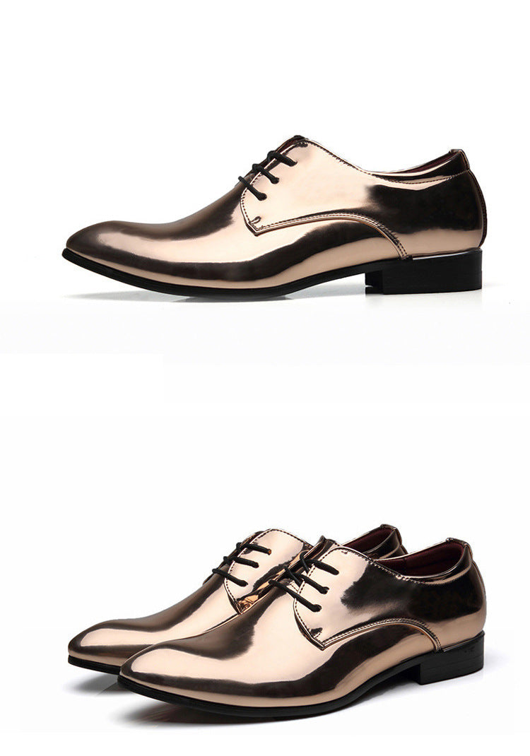 Chaussures en cuir à bout pointu britanniques pour hommes, mode, chaussures pour hommes en cuir brillant, chaussures en cuir de commerce extérieur Amazon Wish LAZADA