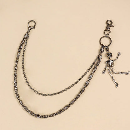 Hot Sellers For Both Men And Women Are Skeleton Skull Lockets Metal Guns Black Chain Pants Jeans Overalls Hip-hop Hipster Accessories Waist Ornaments