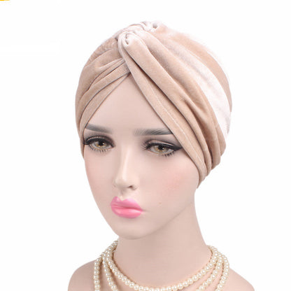 Autumn Winter Velvet Stretch Bandana Hat