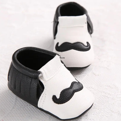 Infant Soft Sole Mustache Walker Shoes