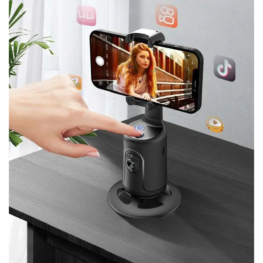 AI Face Tracking Gimbal Phone Holder – 360° Auto-Follow