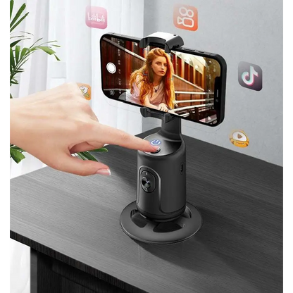 AI Face Tracking Gimbal Phone Holder – 360° Auto-Follow