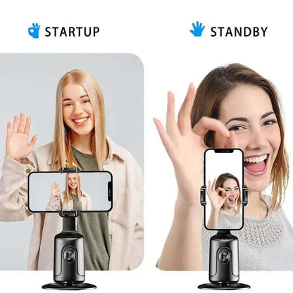 AI Face Tracking Gimbal Phone Holder – 360° Auto-Follow