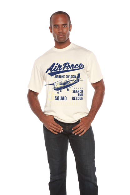 T-shirt graphique à manches courtes en viscose de bambou et coton biologique pour homme Air Force