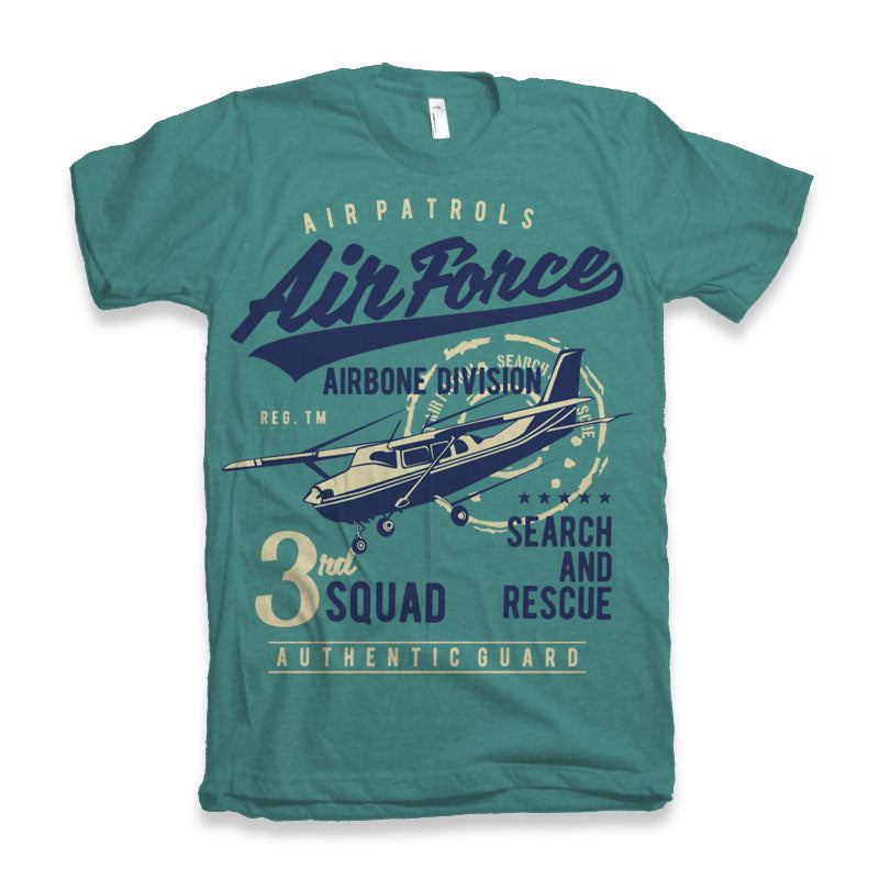 T-shirt graphique à manches courtes en viscose de bambou et coton biologique pour homme Air Force