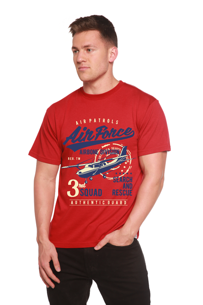T-shirt graphique à manches courtes en viscose de bambou et coton biologique pour homme Air Force