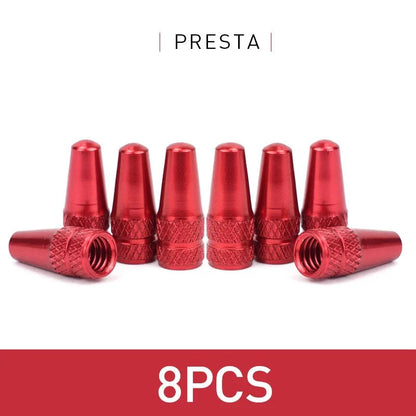 Aluminum Alloy Bike Valve Caps – 8 Piece Pack