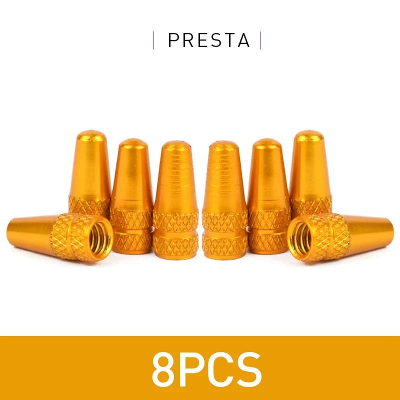 Aluminum Alloy Bike Valve Caps – 8 Piece Pack