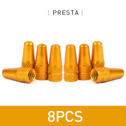 Aluminum Alloy Bike Valve Caps – 8 Piece Pack
