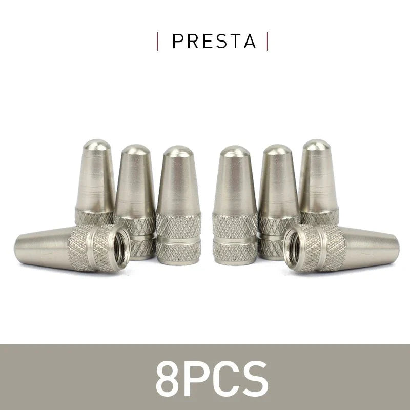 Aluminum Alloy Bike Valve Caps – 8 Piece Pack