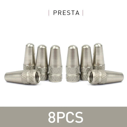Aluminum Alloy Bike Valve Caps – 8 Piece Pack