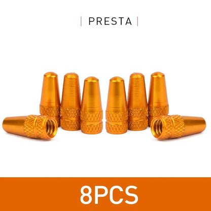 Aluminum Alloy Bike Valve Caps – 8 Piece Pack