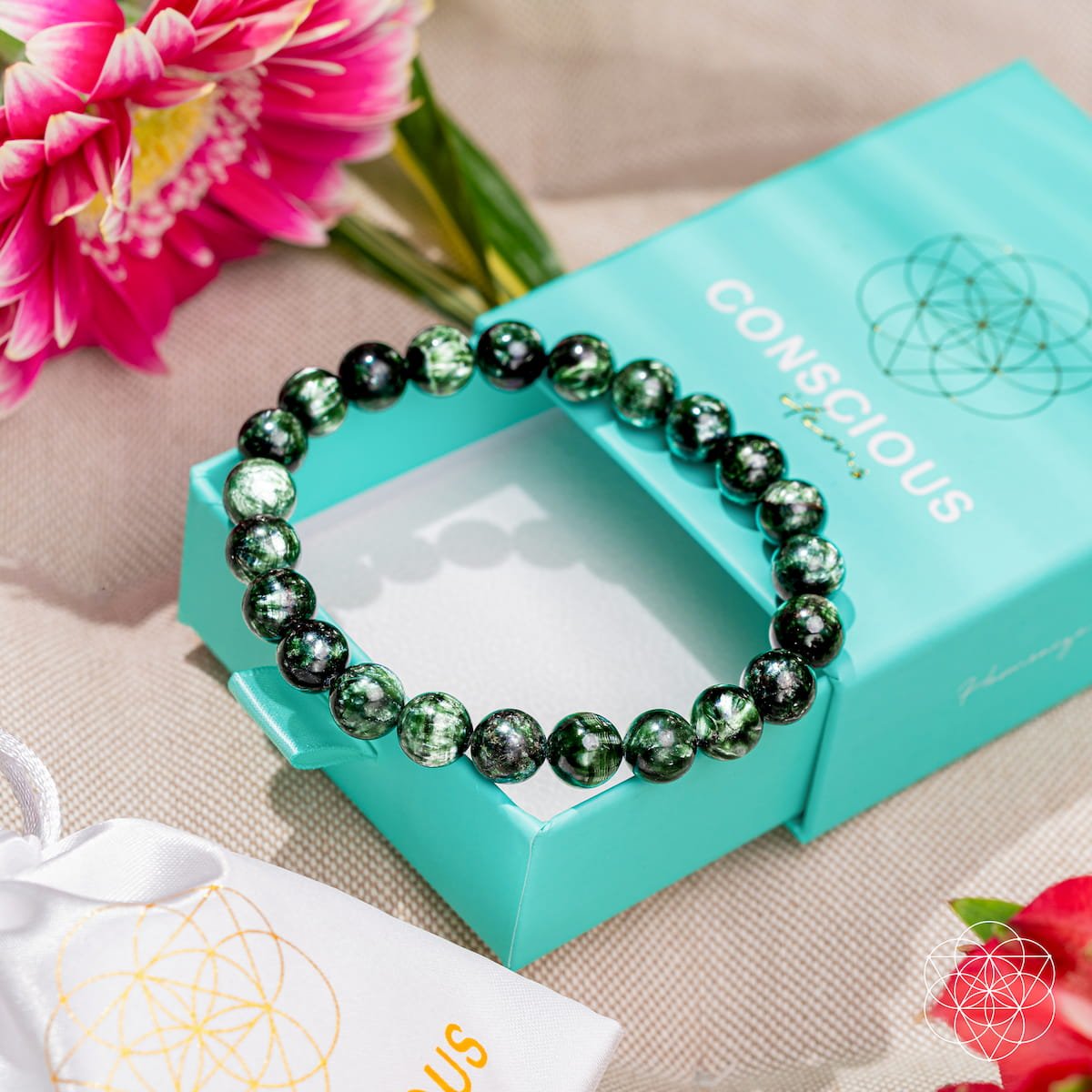 Énergie Angélique – Rare Bracelet de Séraphinite de la Transformation