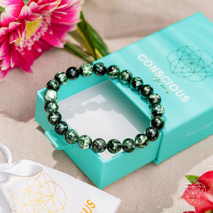 Énergie Angélique – Rare Bracelet de Séraphinite de la Transformation