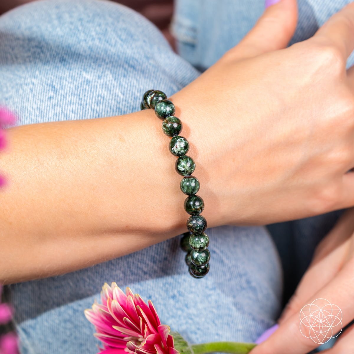 Énergie Angélique – Rare Bracelet de Séraphinite de la Transformation