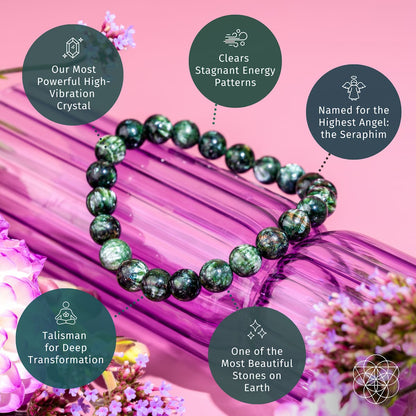 Énergie Angélique – Rare Bracelet de Séraphinite de la Transformation