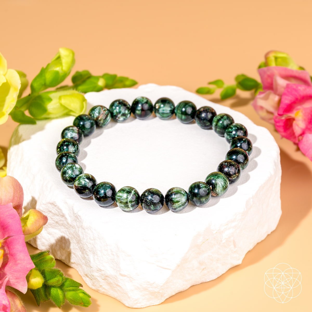 Énergie Angélique – Rare Bracelet de Séraphinite de la Transformation