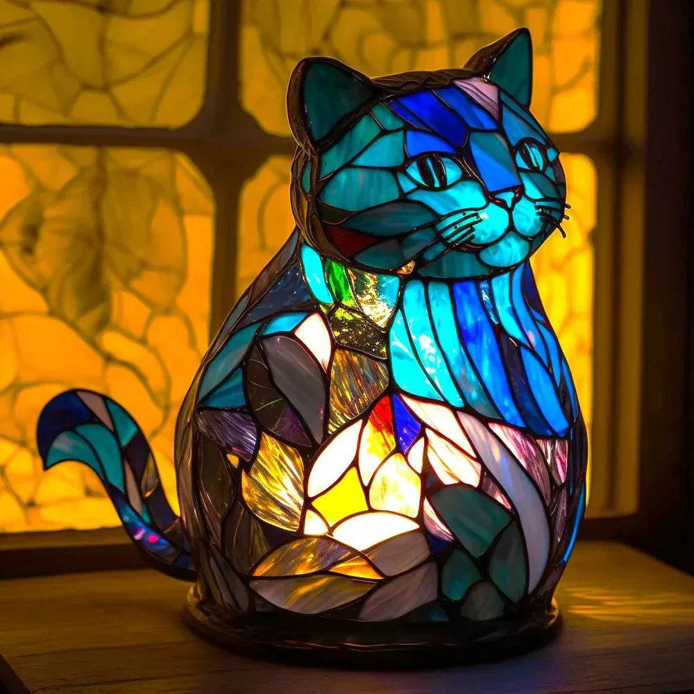 Tiffany Style Animal Table Lamp Stained Glass Bedside Light E26/E12