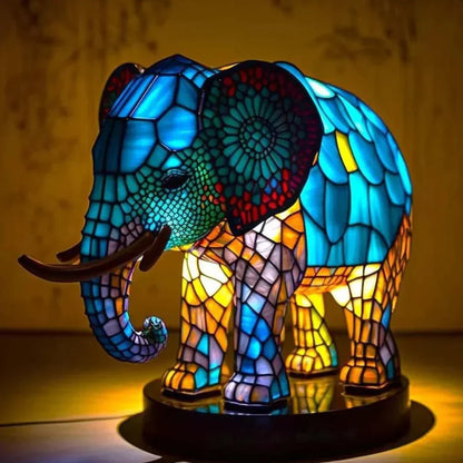 Tiffany Style Animal Table Lamp Stained Glass Bedside Light E26/E12