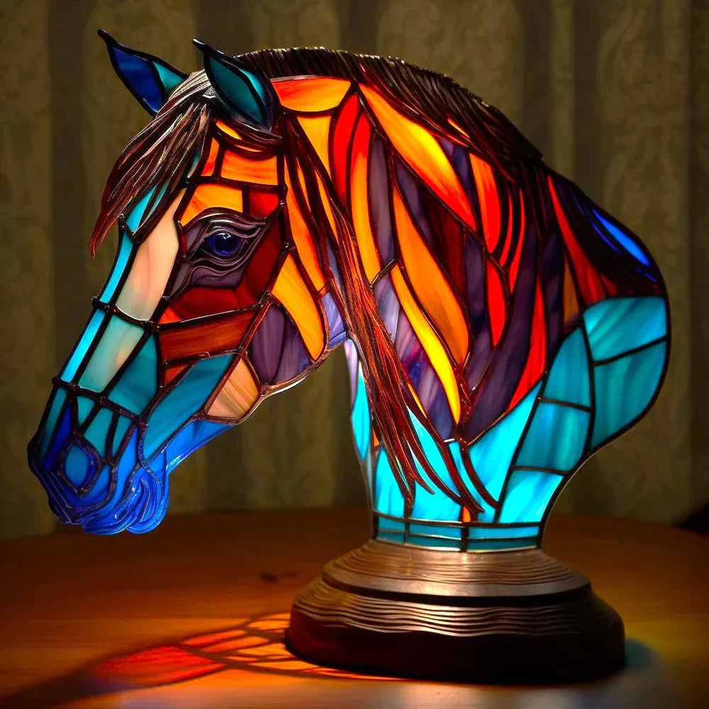 Tiffany Style Animal Table Lamp Stained Glass Art Light E26/E12 Decorative