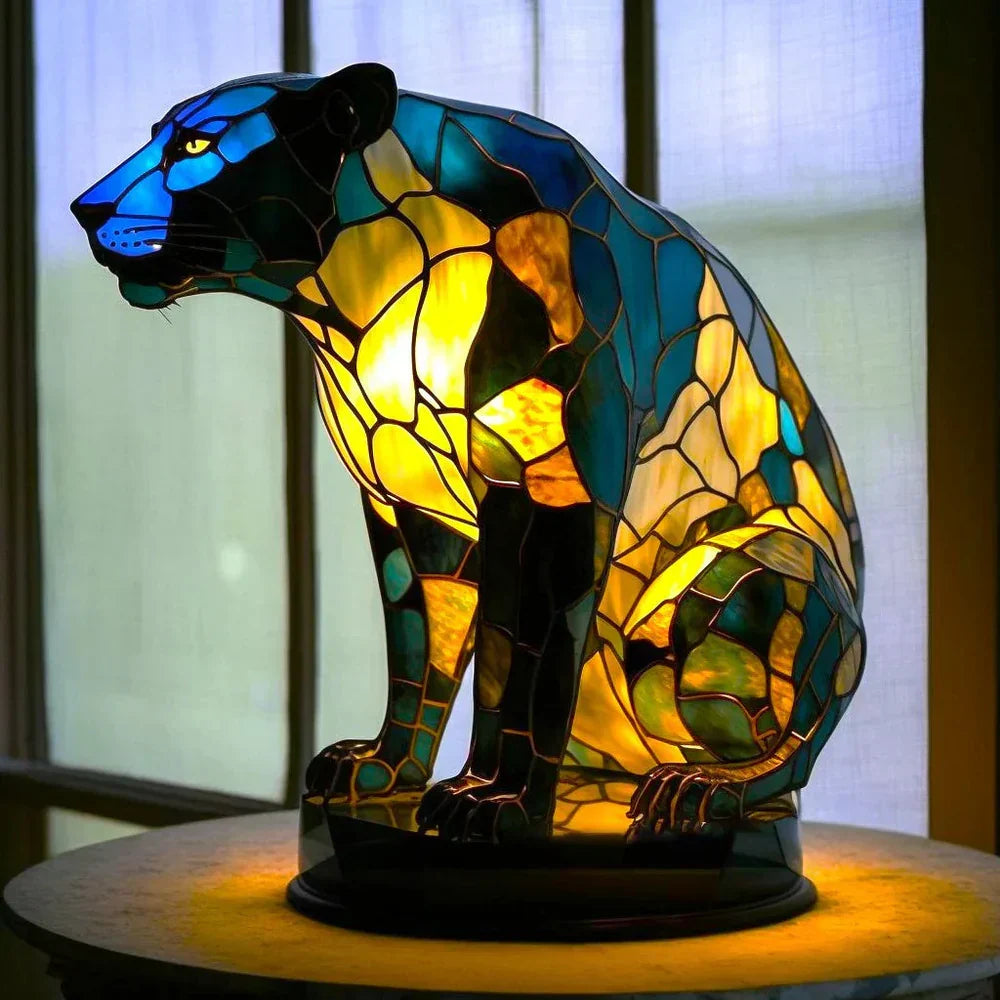 Tiffany Style Animal Table Lamp Stained Glass Art Light E26/E12 Decorative