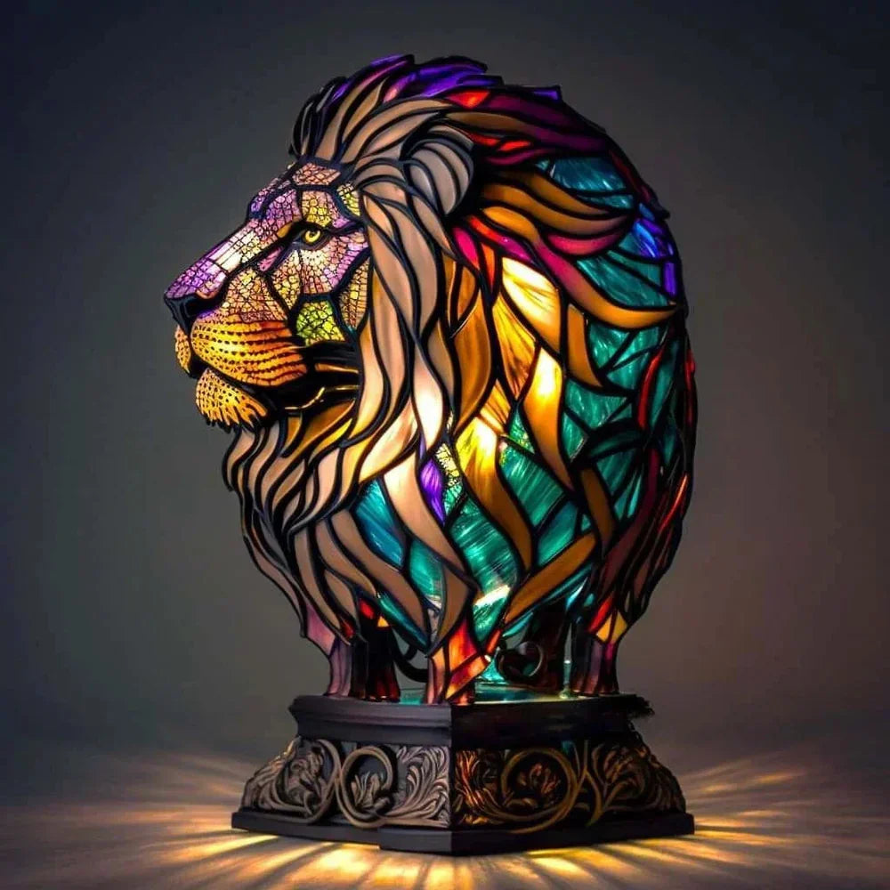 Tiffany Style Animal Table Lamp Stained Glass Bedside Light E26/E12