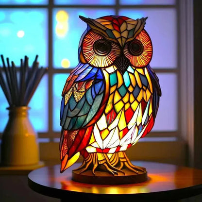 Tiffany Style Animal Table Lamp Stained Glass Bedside Light E26/E12